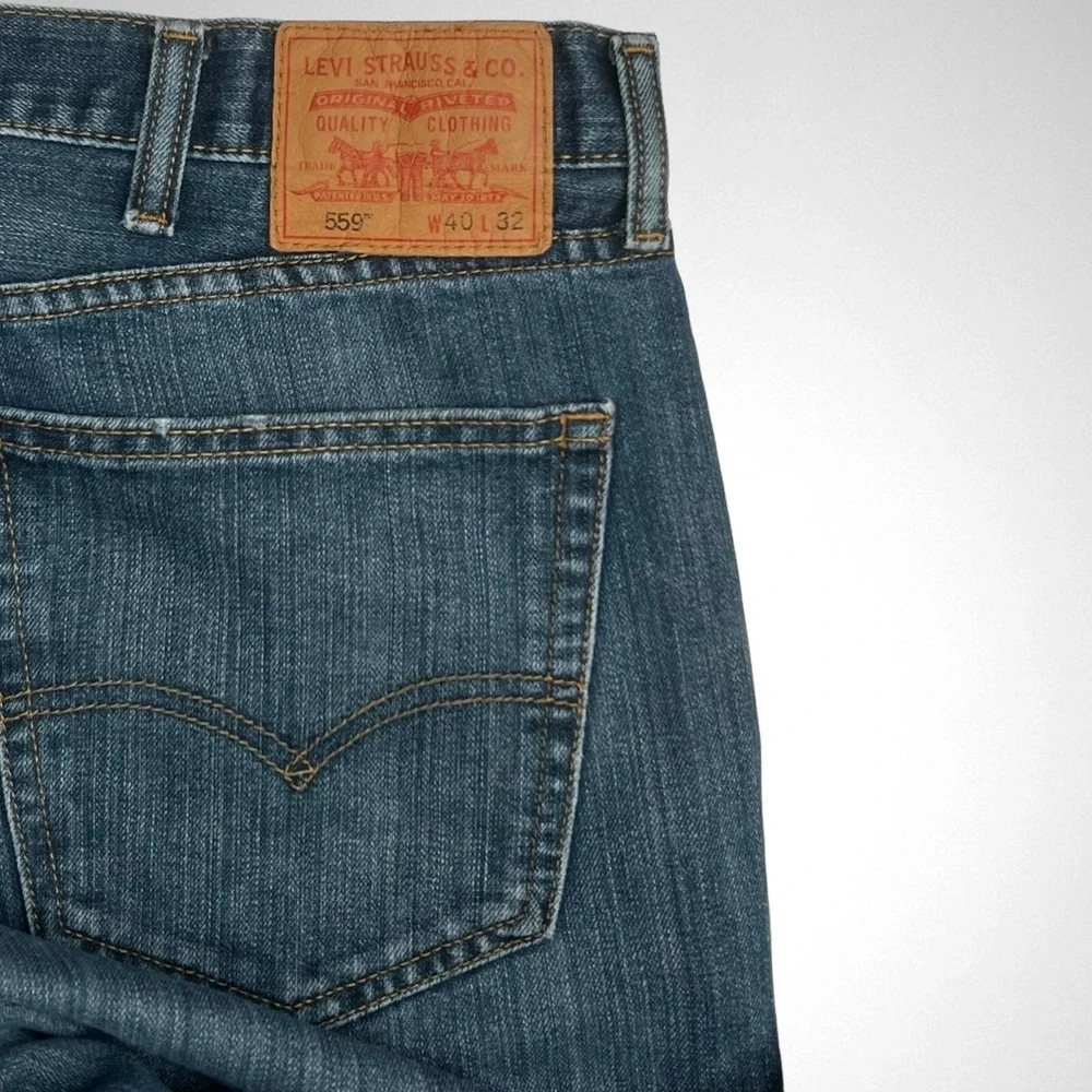 LEVI'S Men's 559 40 x 32 Relaxed‎ Straight Fit Jeans Casual Denim